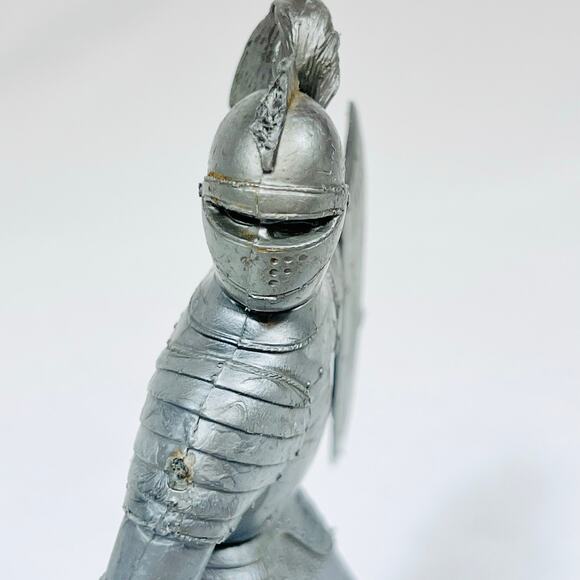 Vintage Louis Marx & Co. Medieval Knight 6” Silver Toy Soldier 1964 - Picture 3 of 15